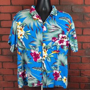 Makai Beach Men's XL Tropical Beach Button‎ Down Shirt